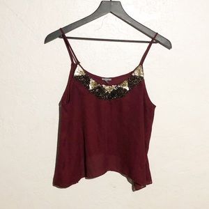 Burgandy Gold Charlotte Russe Size Medium Tank top